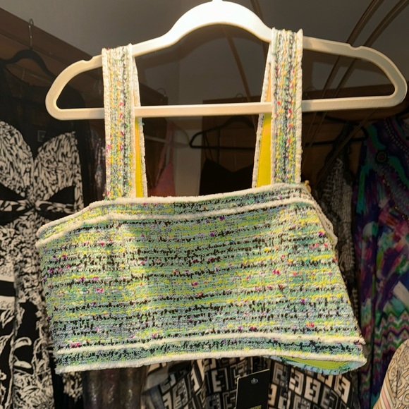 Le Superbe Tweed crop Top Zipper Back, Le Superbe Beach Tweed Crop Top - Picture 5 of 9